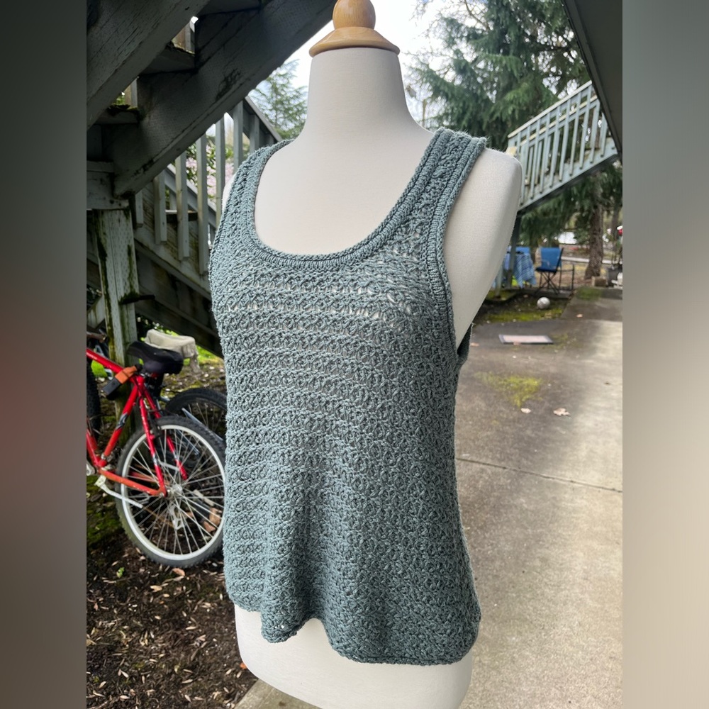 Aerie Gray Crochet Tank Top